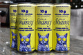Shansy Lemon Protein Iced Tea can on a bright background